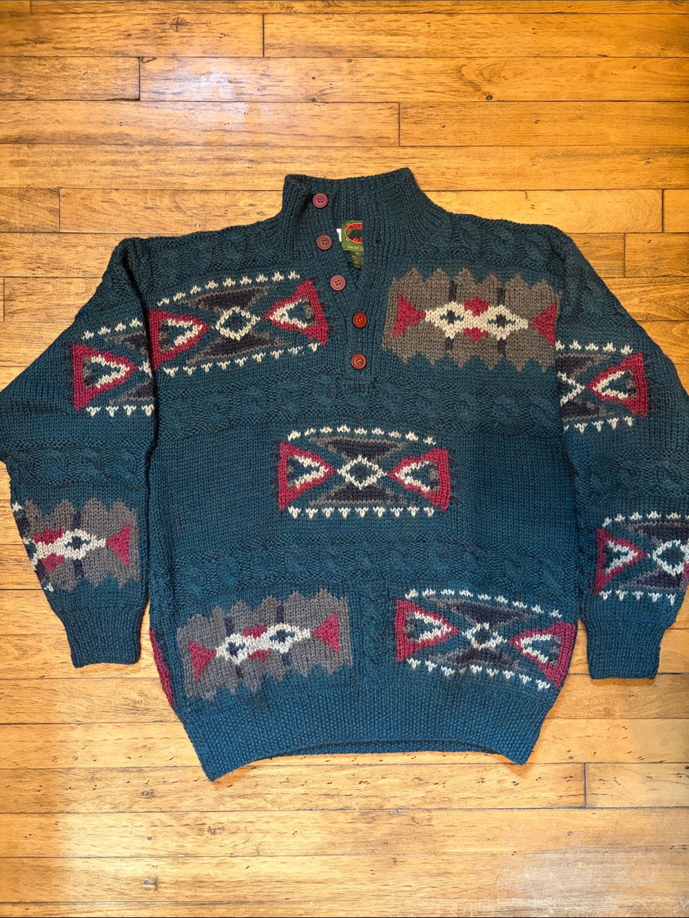 Vintage Boston Trader’s Limited Edition Dark Teal 100% Wool Sweater